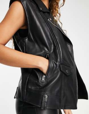 faux biker vest