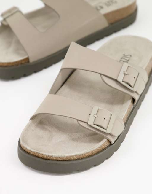 Taupe slide sale sandals