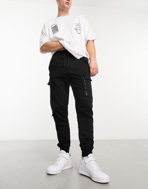 Bershka basic jersey sweatpants in black