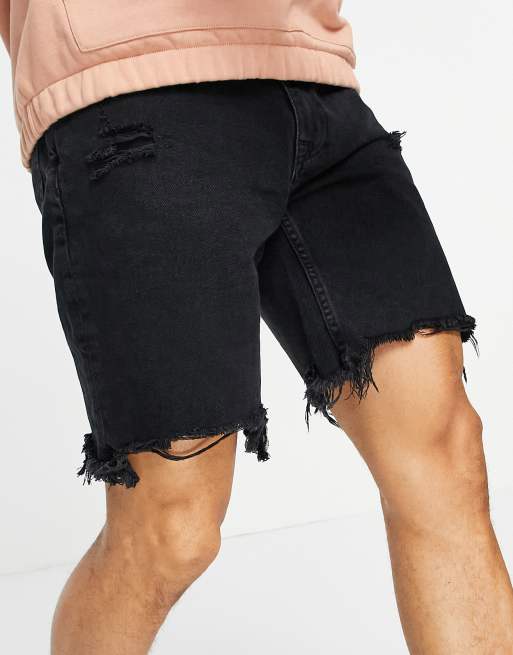 Black shop shorts ripped