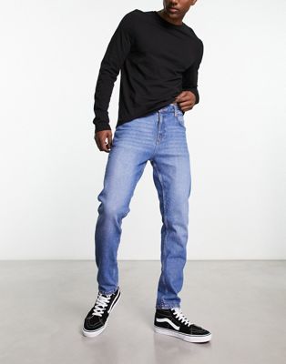 Bershka slim fit jeans in blue
