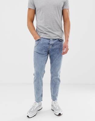 bershka jeans slim fit light blue