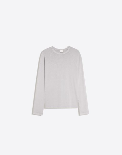 Bershka slim fit langærmet T-shirt i mørkegrå, 5 af 5