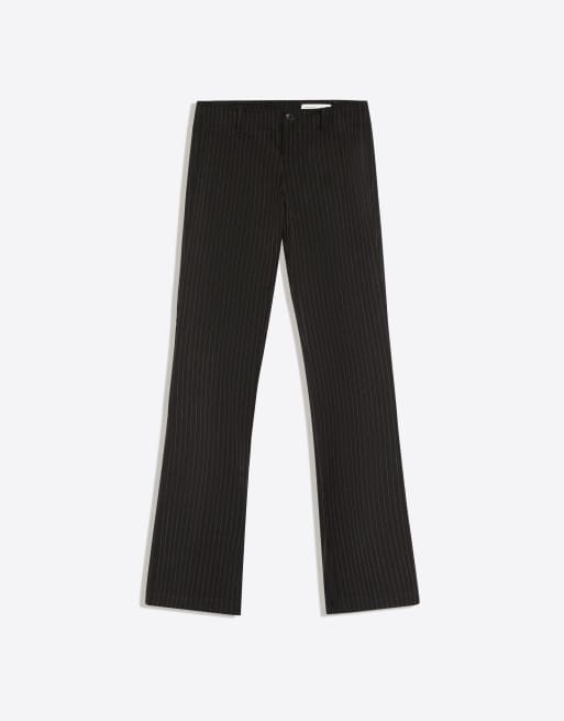 Bershka Slim fit low-rise trousers in black&white, 5 of 5