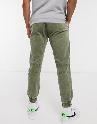 khaki slim joggers