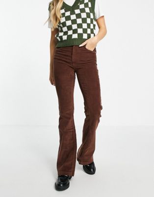 Bershka slim leg cord pants in brown - ASOS Price Checker