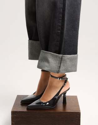 Bershka - Slingback-Schuhe in Schwarz mit Absatz
