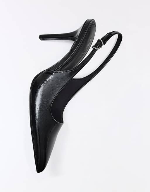 Bershka slingback-sko med høj hæl i sort, 3 af 7