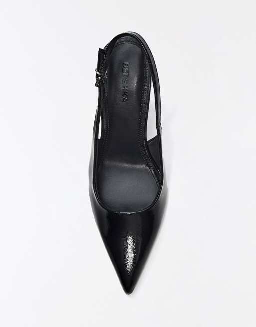 Bershka slingback-skor med hög klack i svart, 4 av 7