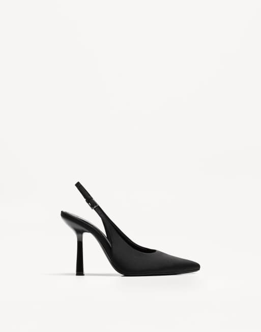 Bershka - Slingbackschoenen met hak in zwart