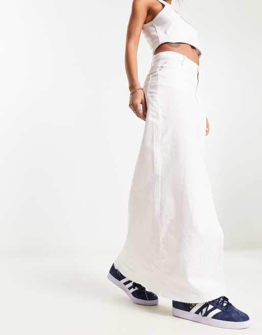 White denim 2025 skirt bershka