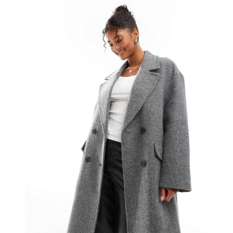 Bershka slouchy tailored coat in gray | ASOS