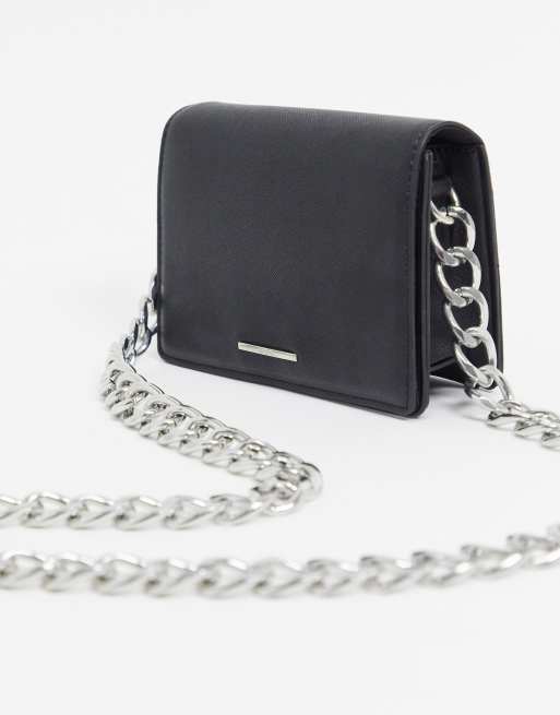 Small black purse store with chain strap