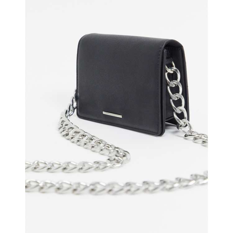 black crossbody bag with chain