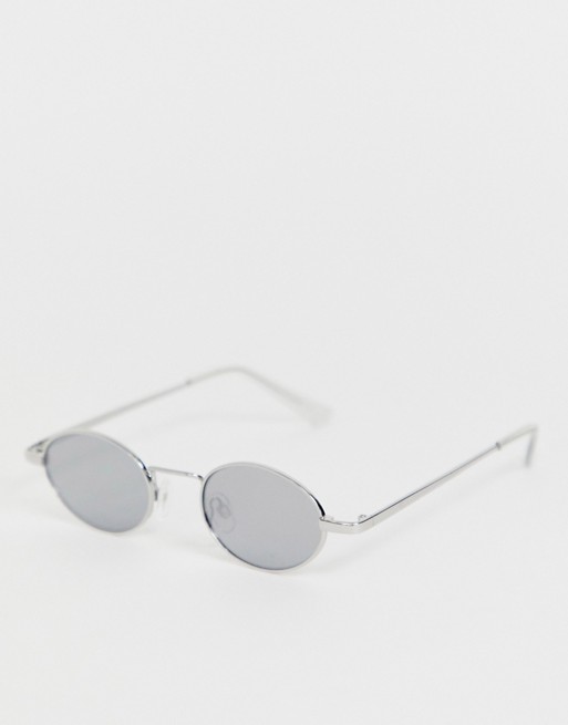 Bershka small oval sunglasses with silver frames