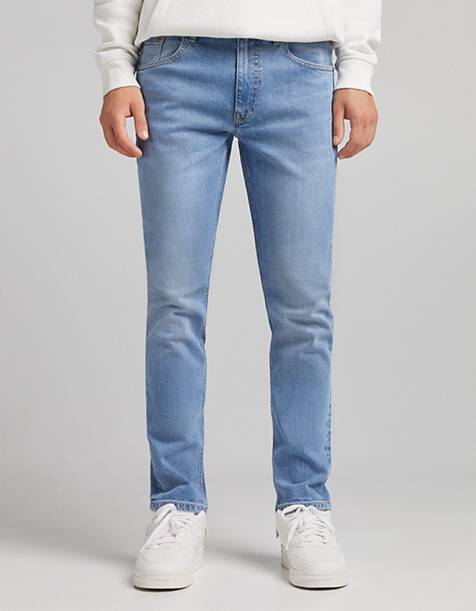ASOS Denim Smalle Jeans Met Stretch En Slijtplekken in het Blauw voor heren Heren Kleding voor voor Jeans voor Slim jeans 