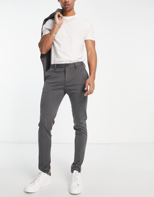 Bershka smart tailored pants with side split in grey (part of a set)