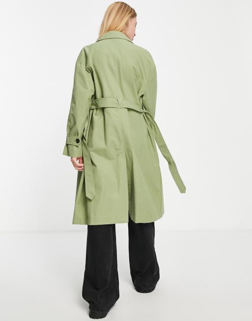 Bershka on sale green coat