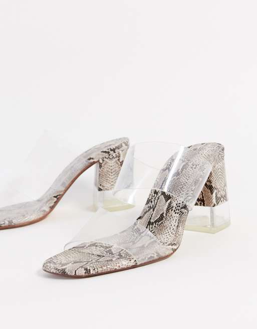 Snake hot sale clear heels