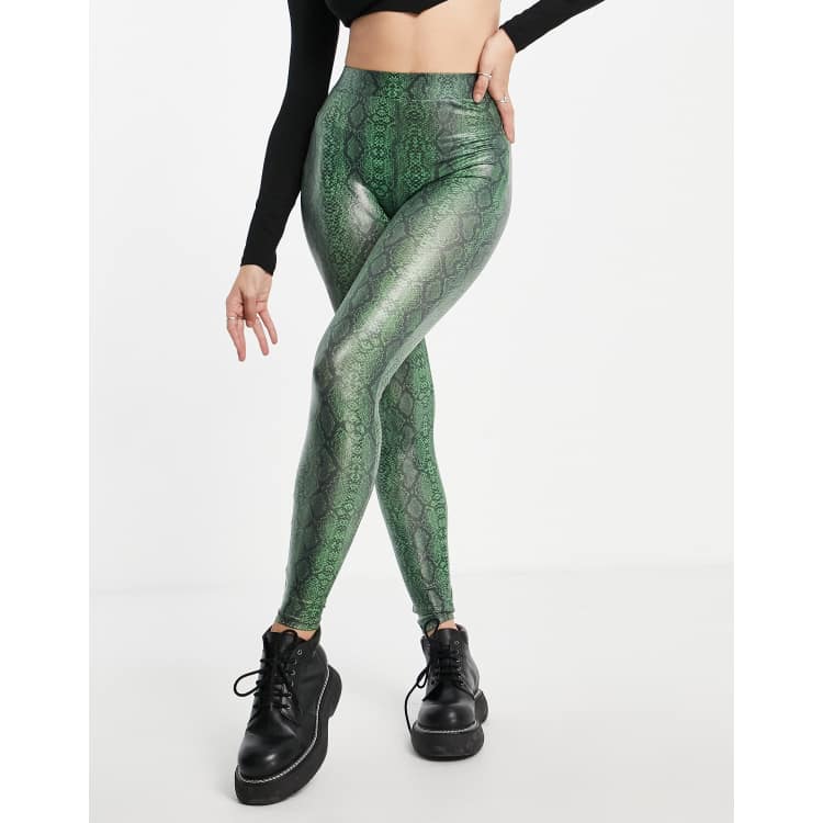 Green 2025 snake leggings