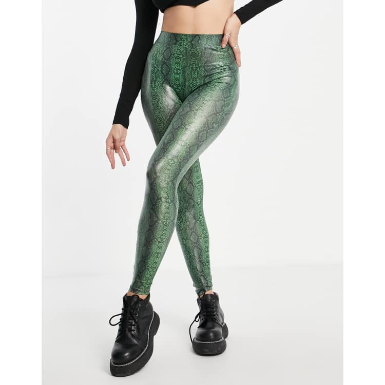 Kensie Women's Snakeskin Printed Leggings - High Rise Compression Fit Pants