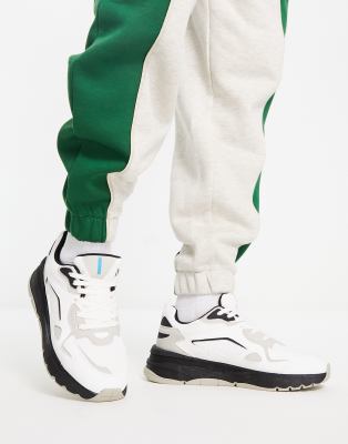 Bershka sneaker in white with black contrast sole