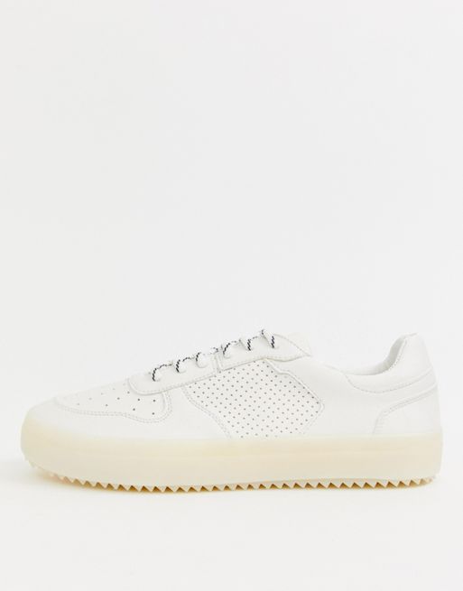 Bershka sneaker in white with translucent sole | ASOS