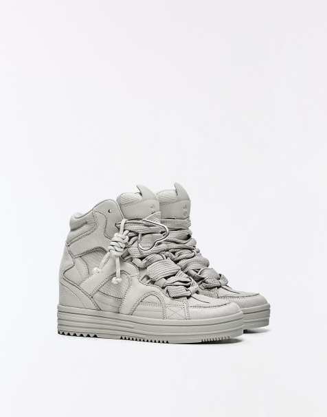 Bershka sneakers alte con charm grigie - view 1