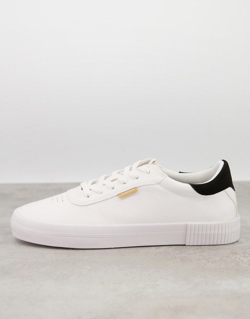 Bershka sneakers in white with contrast back tabs