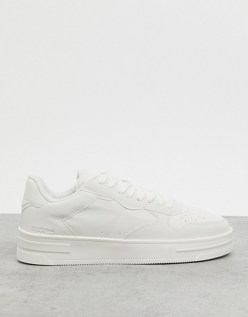 Bershka sneakers in white with reflective detail