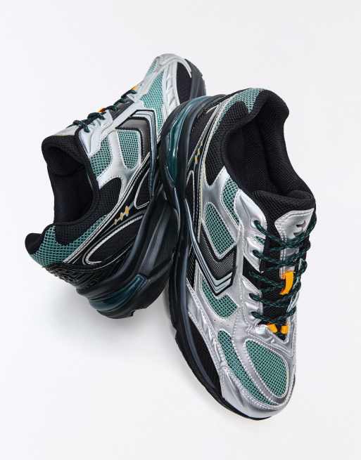 Bershka - Sneakers met asymmetrisch detail in zilver, 3 van 4