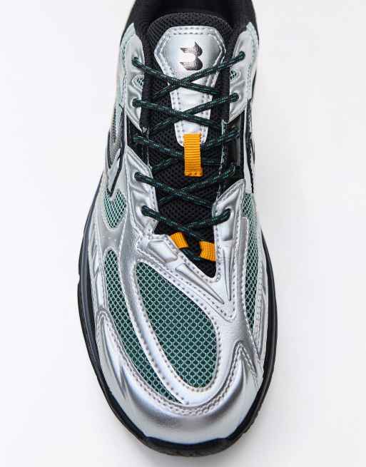 Bershka - Sneakers met asymmetrisch detail in zilver, 4 van 4