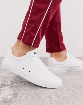 Bershka - Sneakers met tekstdetail in wit