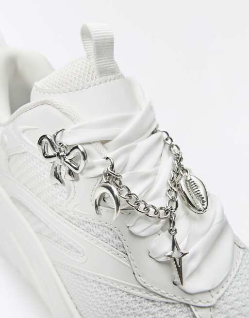 Bershka sneakers platform con charm bianchi, 5 di 7
