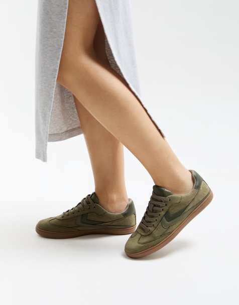 Bershka - Sneakers rétro kaki - view 1