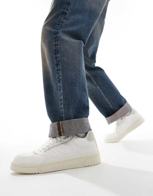 Bershka - Sneakers stringate grigie con linguetta grigia sul tallone