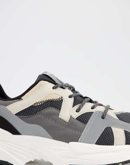 Bershka sneakers with reflective detail in gray | ASOS