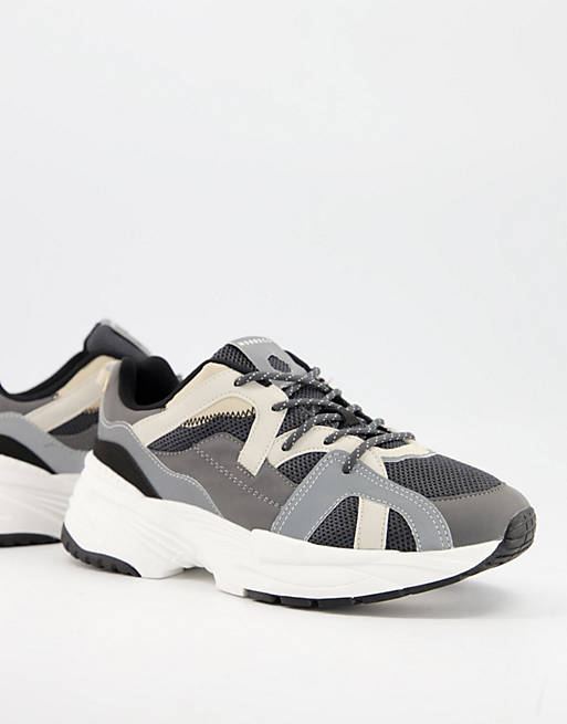 Bershka sneakers with reflective detail in grey | ASOS