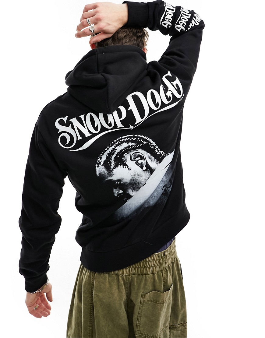 Bershka Snoop Dog hoodie in black
