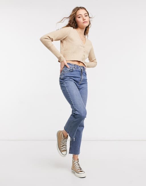 Bershka soft cardigan in camel, 4 of 4