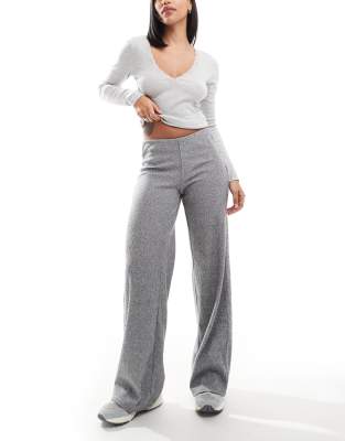 soft touch wide leg pants in gray