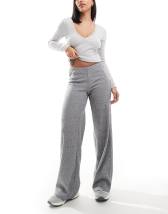 ASOS DESIGN Belle beach pants with linen in natural
