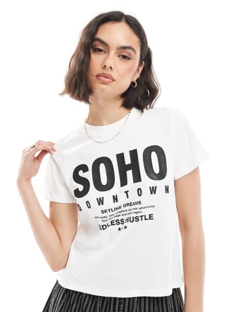 Bershka - Soho - Hvid oversized T-shirt - view 1