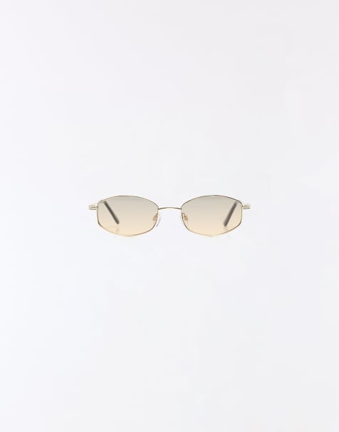Bershka solbriller med firkantet metalstel i beige - view 1