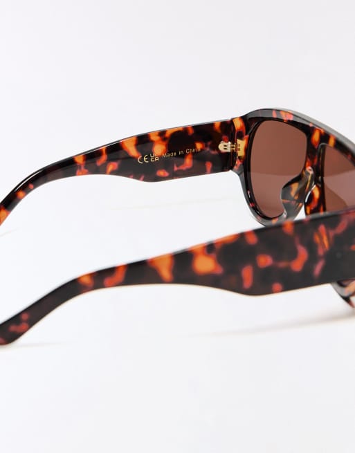 Bershka – Sonnenbrille aus Kunststoff in Braun, 3 von 4