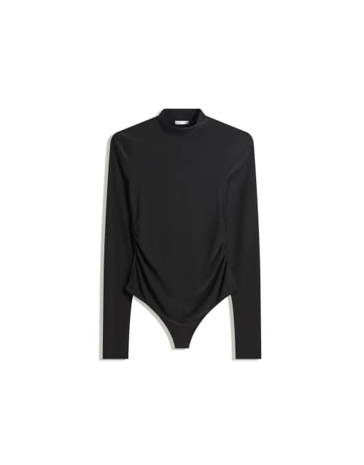 Bershka - Sort bodystocking med høj hals og lange ærmer, 3 af 4