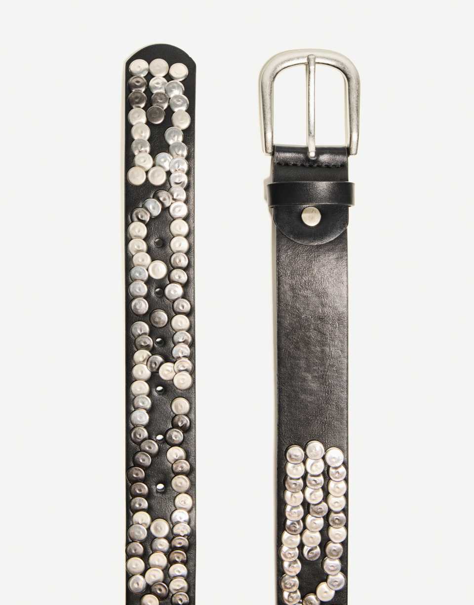 Wide studded belt