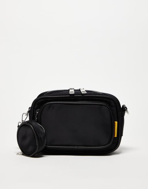 Bershka - Sort crossbody-taske med lomme 