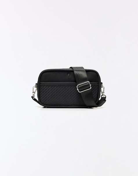 Bershka - Sort crossbody-taske med teknisk monogram - view 1