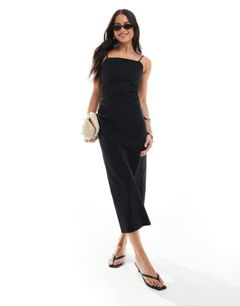 Bershka - Sort halterneck-maxikjole i bengalin - view 1